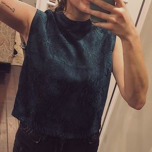 Mark. Velvet sleeveless crop top